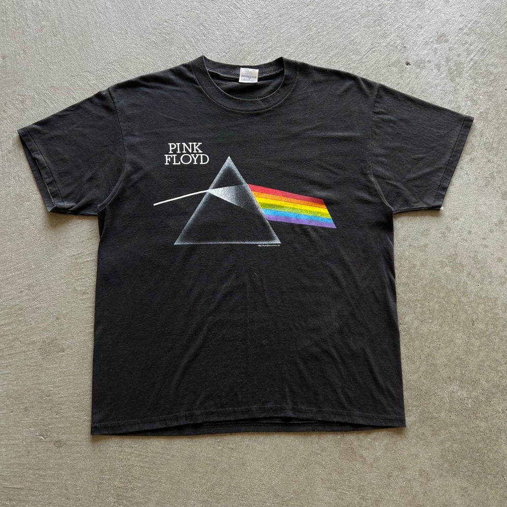 Vintage 80s Pink Floyd Tour Shirt Size XL Black 1987 A Momentary Lapse of Reason